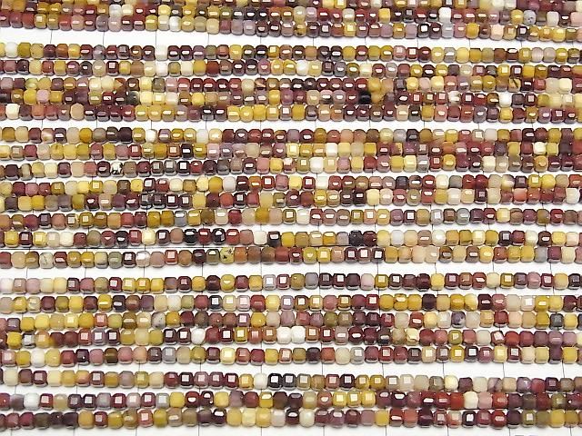 [Video] High Quality! Mookaite Cube Shape 2x2x2mm 1strand beads (aprx.15inch/37cm)