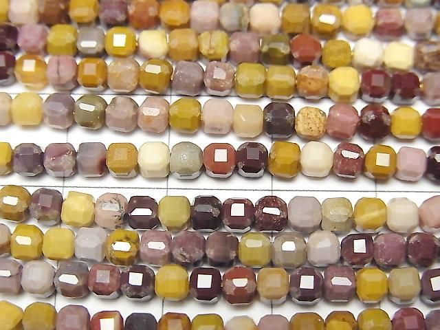 [Video] High Quality! Mookaite Cube Shape 3x3x3mm 1strand beads (aprx.15inch/37cm)