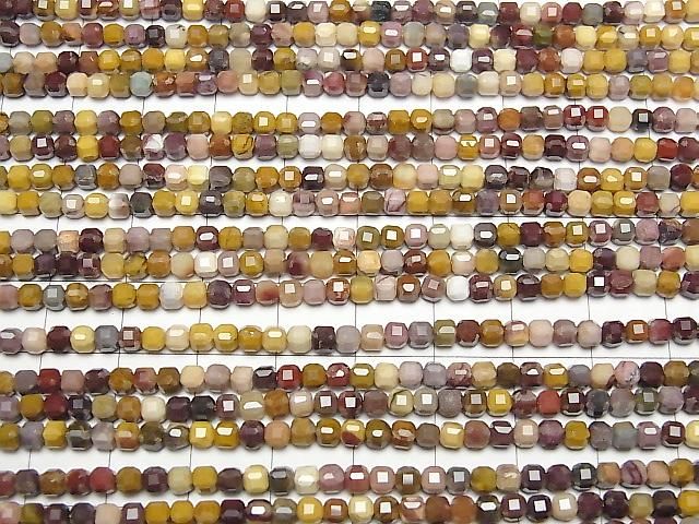 [Video] High Quality! Mookaite Cube Shape 3x3x3mm 1strand beads (aprx.15inch/37cm)