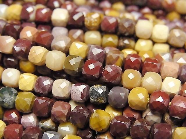 [Video] High Quality! Mookaite Cube Shape 4x4x4mm 1strand beads (aprx.15inch/36cm)