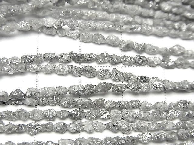 [Video] Gray Diamond Rough Nugget Half or 1strand beads (approx. 15 inches/38 cm)