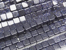 [Video] Blue Golden Sand Stone Cube 4x4x4mm 1strand beads (approx. 15 inches/36 cm)