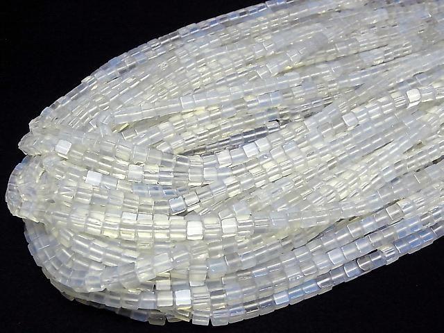[Video] Synthetic Opal Cube 4x4x4mm 1strand beads (approx. 15 inches/36 cm)