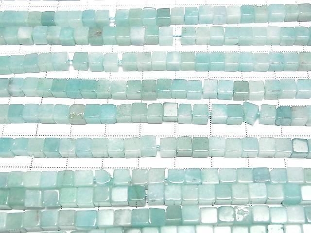 [Video] Amazonite Cube 4.5x4.5x4.5mm 1strand beads (approx. 15 inches/36 cm)