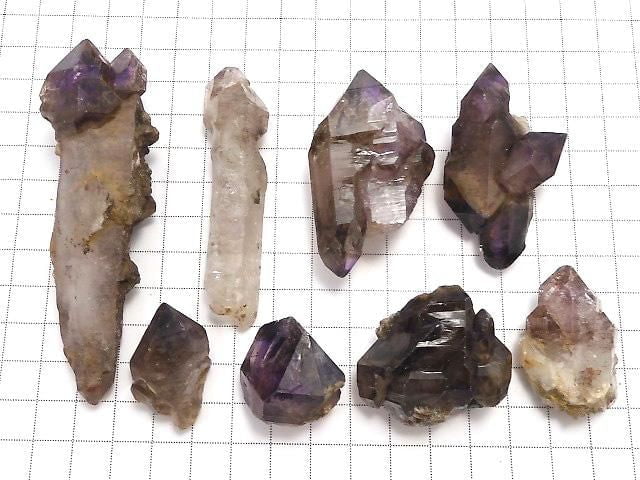 [Video][One of a kind] Elestial Quartz Rough Stone 8pcs Set No. 43