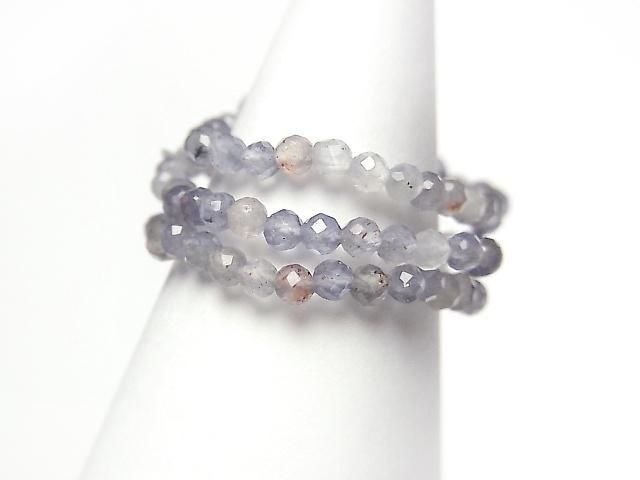 [Video] High Quality! Bloodshot Iolite Faceted Round 2mm 3pcs (Ring)