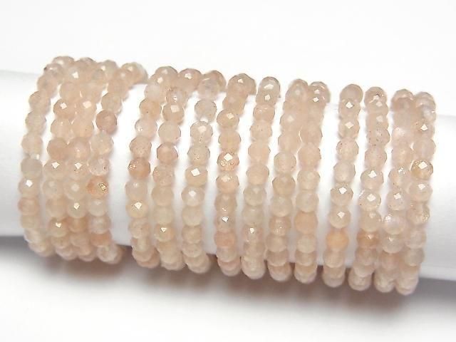 [Video] High Quality! Sunstone Faceted Round 2mm 3pcs (Ring)