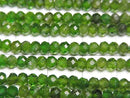 [Video] High Quality! Chrome Diopside AA++ Faceted Button Rondelle 4x4x3mm Half or 1strand beads (approx. 15 inches/37 cm)