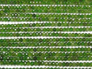 [Video] High Quality! Chrome Diopside AA++ Faceted Button Rondelle 4x4x3mm Half or 1strand beads (approx. 15 inches/37 cm)
