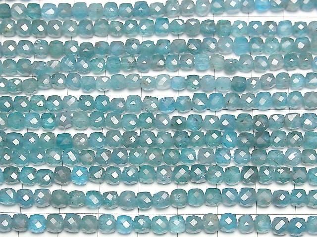 [Video] High Quality! Apatite AA++ Cube Shape 4x4x4mm 1strand beads (aprx.15inch/37cm)