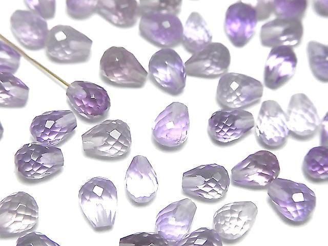 [Video]High Quality Amethyst AAA Half Drilled Hole Faceted Drop 6x5mm 5pcs