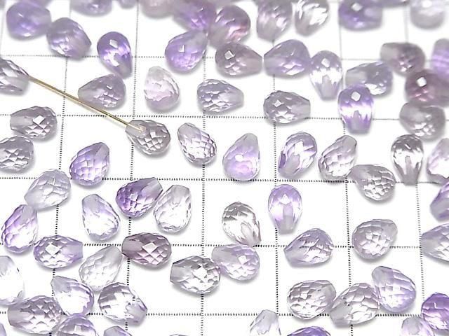 [Video]High Quality Amethyst AAA Half Drilled Hole Faceted Drop 6x5mm 5pcs