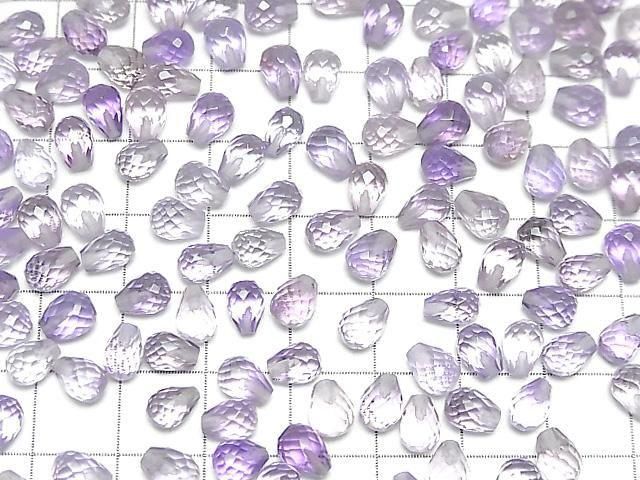 [Video]High Quality Amethyst AAA Half Drilled Hole Faceted Drop 6x5mm 5pcs