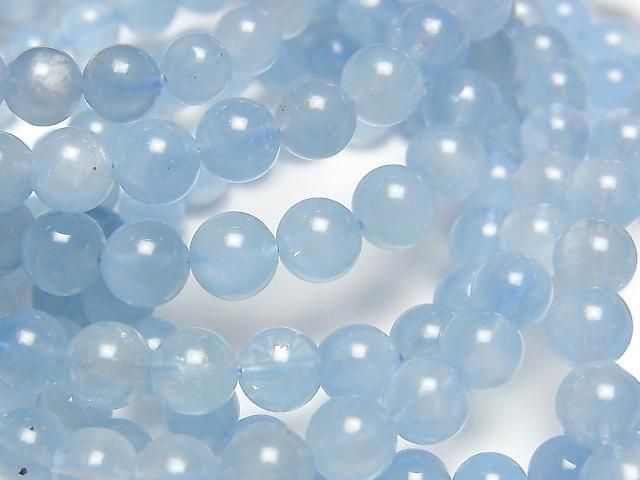 [Video]Aquamarine AA++ Round 6mm Bracelet