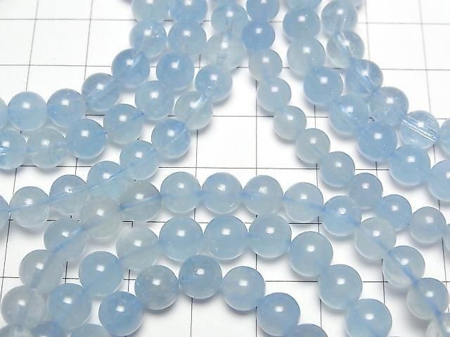 [Video]Aquamarine AA++ Round 6mm Bracelet