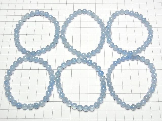 [Video]Aquamarine AA++ Round 6mm Bracelet