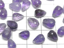 [Video]Amethyst AA++ Half Drilled Hole Faceted Drop 8x6mm 3pcs