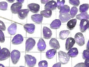 [Video]Amethyst AA++ Half Drilled Hole Faceted Drop 8x6mm 3pcs