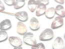 [Video]High Quality Rose Quartz AAA Half Drilled Hole Faceted Drop 8x6mm 3pcs