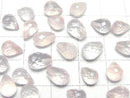 [Video]High Quality Rose Quartz AAA Half Drilled Hole Faceted Drop 8x6mm 3pcs