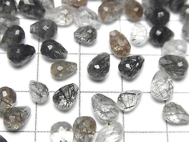 [Video] High Quality Tourmaline Quartz AAA- Half Drilled Hole Faceted Drop 6x5mm 5pcs