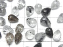 [Video] High Quality Tourmaline Quartz AAA- Half Drilled Hole Faceted Drop 8x6mm 3pcs