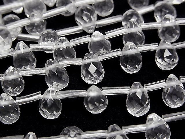 [Video] Crystal AAA Drop Faceted Briolette 9x6x6mm half or 1strand beads (approx. 15 inches/38 cm)