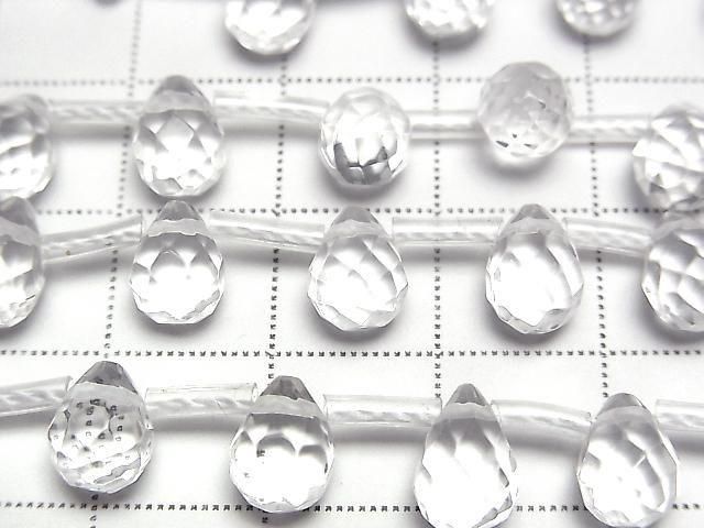[Video] Crystal AAA Drop Faceted Briolette 9x6x6mm half or 1strand beads (approx. 15 inches/38 cm)