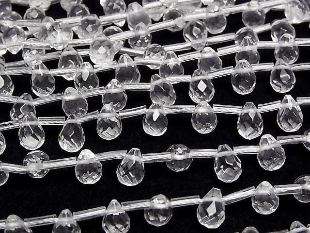 [Video] Crystal AAA Drop Faceted Briolette 9x6x6mm half or 1strand beads (approx. 15 inches/38 cm)