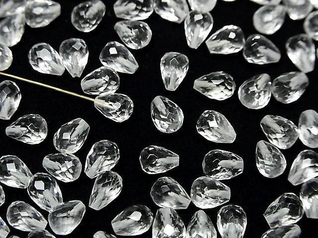 [Video] High Quality Crystal AAA- Half Drilled Hole Faceted Drop 6x5mm 5pcs
