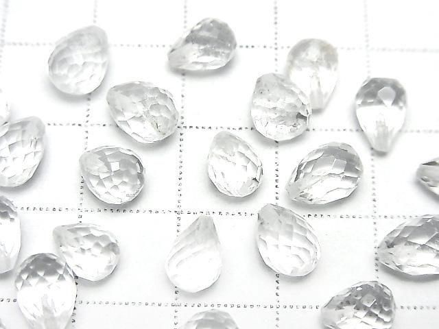[Video] High Quality Crystal AAA- Half Drilled Hole Faceted Drop 8x6mm 3pcs