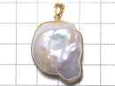 [Video][One of a kind] Fresh Water Pearl Keshi Pearl Pendant 18KGP NO.25