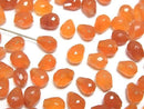 [Video]High Quality Carnelian AAA Half Drilled Hole Faceted Drop 6x5mm 5pcs