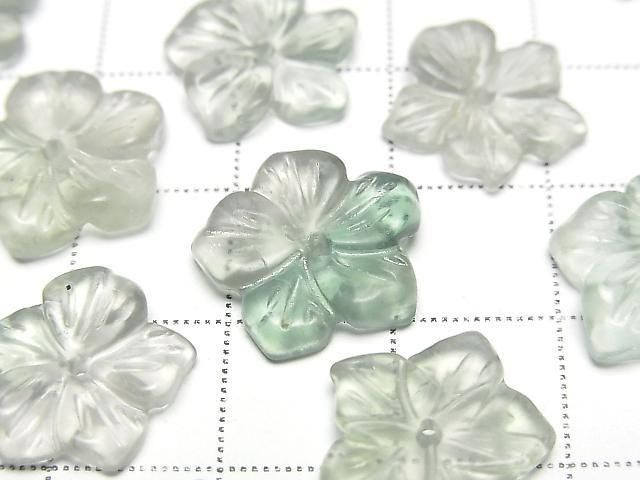 [Video] Green Fluorite Flower 14mm Center Hole 2pcs