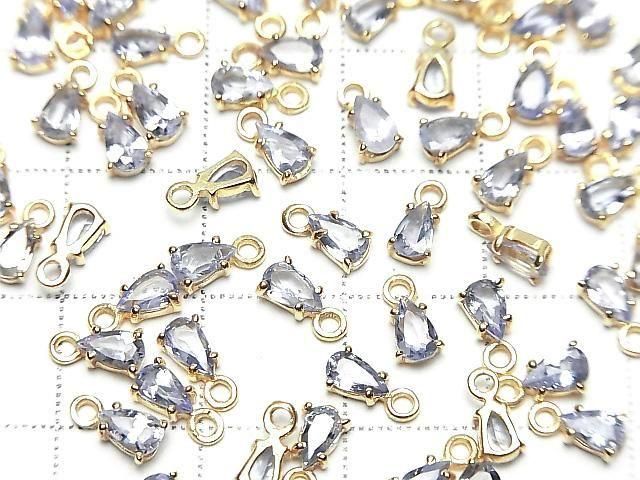 [Video] High Quality Tanzanite AAA- Bezel Setting Pear shape Faceted 5x3.5mm 18KGP 1pc