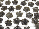 [Video] Golden Obsidian Flower 14mm Center Hole 2pcs