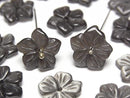 [Video] Silver Obsidian Flower 14mm Center Hole 2pcs
