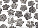 [Video] Silver Obsidian Flower 14mm Center Hole 2pcs
