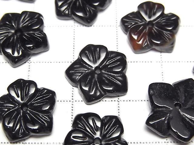 [Video] Onyx Flower 14mm Center Hole 2pcs