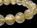 [Video][One of a kind] Rutilated Quartz AAA Round 11mm Bracelet NO.143