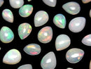 [Video] High Quality Ethiopian Opal AAA-Pear Shape Cabochon Mix Size 5pcs