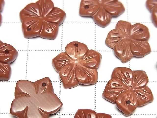 [Video] Red Jasper Flower 14mm Top Hole 2pcs