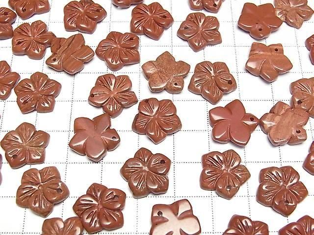[Video] Red Jasper Flower 14mm Top Hole 2pcs