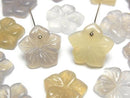 [Video] Gray Onyx Flower 14mm Top Hole 2pcs