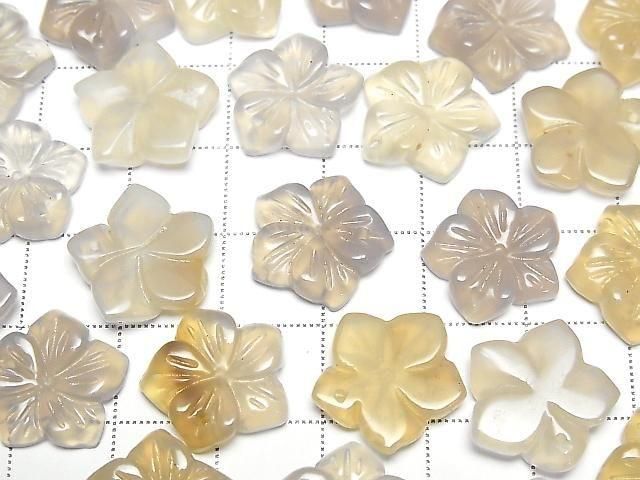 [Video] Gray Onyx Flower 14mm Top Hole 2pcs