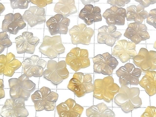 [Video] Gray Onyx Flower 14mm Top Hole 2pcs