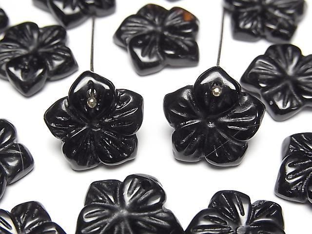 [Video] Onyx Flower 14mm Top Hole 2pcs
