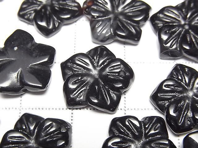 [Video] Onyx Flower 14mm Top Hole 2pcs