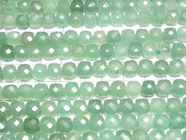 [Video] High Quality! Green Aventurine Cube Shape 7x7x7mm 1strand beads (approx. 15 inches/36 cm)