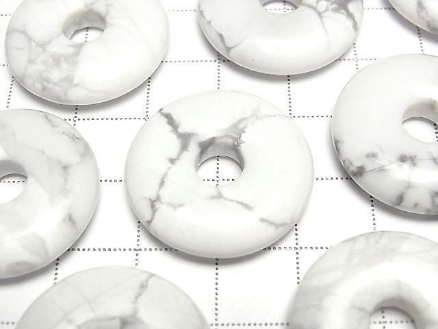 [Video] Howlite Magnesite Coin (Donut Shape) 25x25mm 3pcs